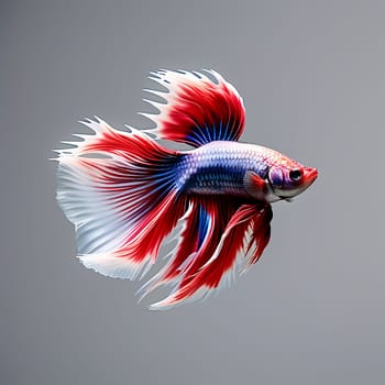 Fine Art Design of a Betta Fish Isolated on Black Background