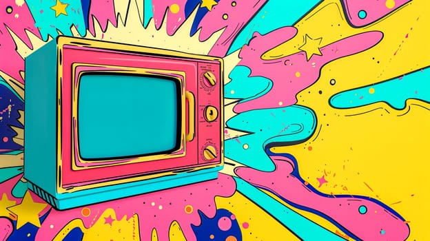 Vibrant Retro microwave Pop Art Style.