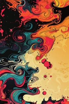 A mesmerizing abstract psychedelic background featuring a dynamic blend of vivid swirls and bold colors, perfect for Y2K nostalgia, vibrant wallpapers, and eye-catching graphic designs. Generative AI