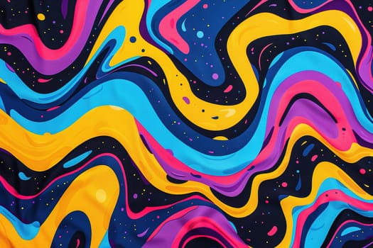 Vibrant abstract psychedelic background with swirling patterns in bold colors, ideal for creative projects, posters, or Y2K inspired designs. Optical illusion. Generative AI