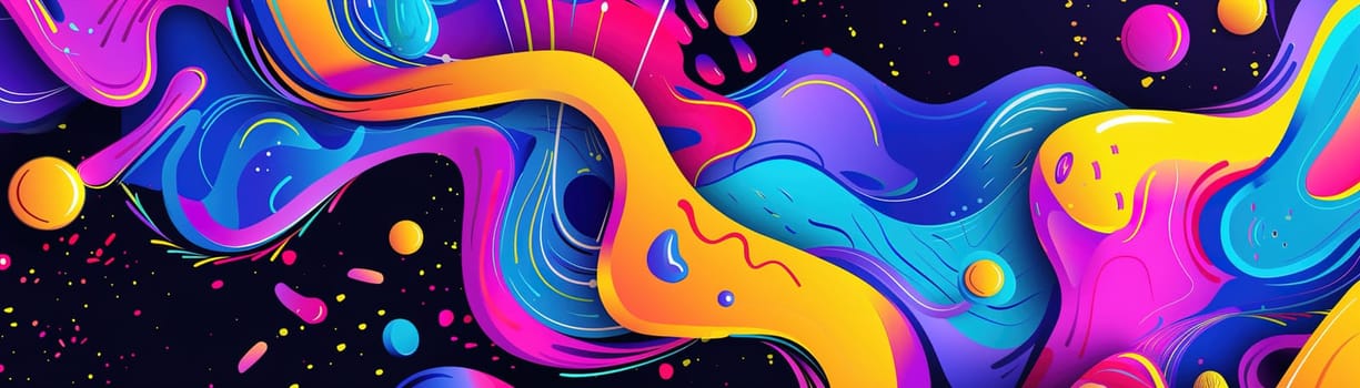 Vibrant abstract psychedelic background with swirling patterns in bold colors, ideal for creative projects, posters, or Y2K inspired designs. Optical illusion. Generative AI