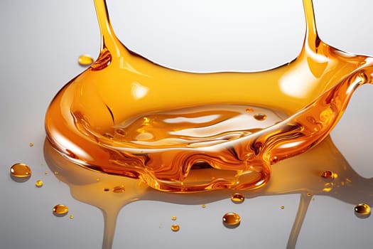 Orange honey caramel drop close-up on a white background.