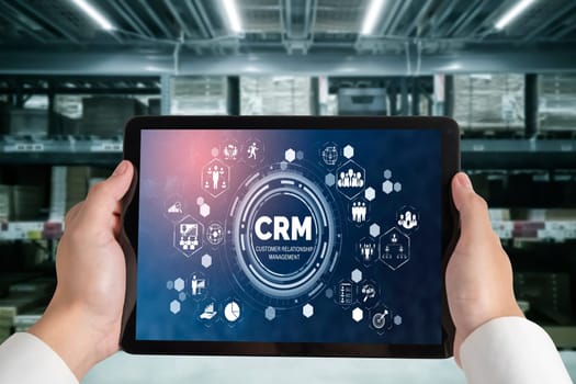 Customer relationship management system on modish computer for CRM business and enterprise