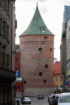 powder bath in the old town in Riga Latvia