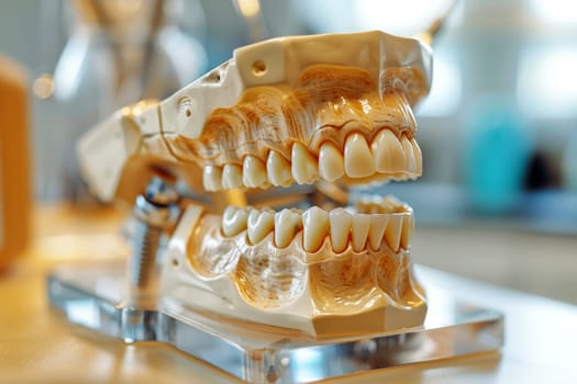 a mockup of a dental model human jaw or oral cavity. ai generative.