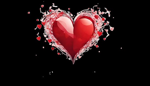 Valentine's day creative art, red valentines day heart design. Happy Valentine's day c