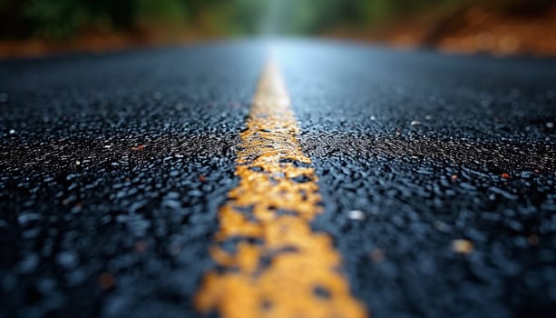 The prospect of a road stretching into the distance, against the background of nature. High quality photo