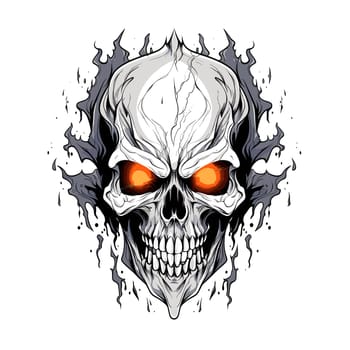 A devil's skull. Mystical illustration in vector pop art style. Template for t-shirt print, sticker, poster, etc.