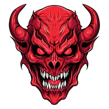 A devil's skull. Mystical illustration in vector pop art style. Template for t-shirt print, sticker, poster, etc.