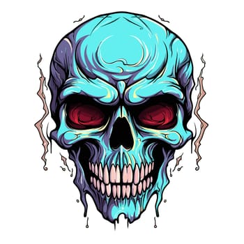 A devil's skull. Mystical illustration in vector pop art style. Template for t-shirt print, sticker, poster, etc.