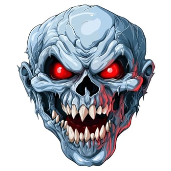 A devil's skull. Mystical illustration in vector pop art style. Template for t-shirt print, sticker, poster, etc.