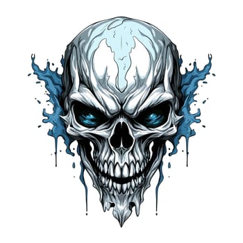 A devil's skull. Mystical illustration in vector pop art style. Template for t-shirt print, sticker, poster, etc.