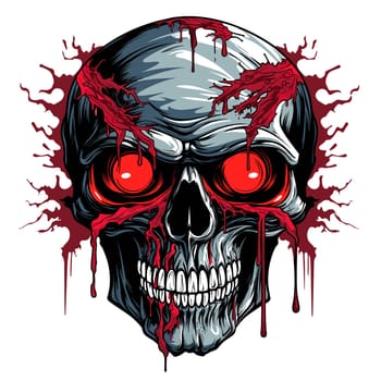 A devil's skull. Mystical illustration in vector pop art style. Template for t-shirt print, sticker, poster, etc.