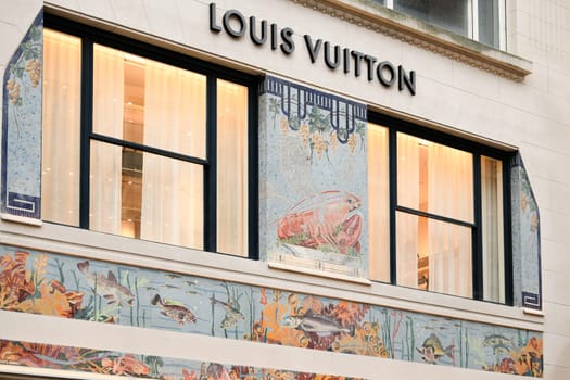 LILLE, FRANCE - FEBRUARY 21,2024 : Facade of Louis Vuitton store France