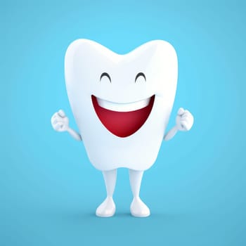 Happy smiling tooth. Dental healthy care. Generate Ai