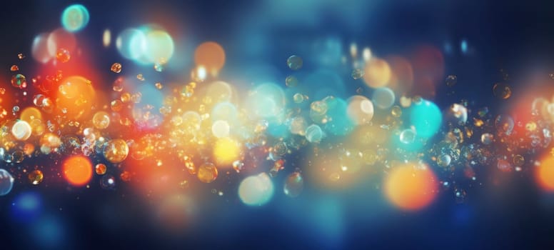 Vibrant abstract background featuring a dynamic cluster of bokeh lights in a myriad of colors.