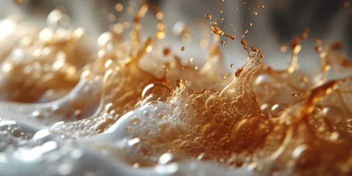 Steaming coffee cup on dark background.