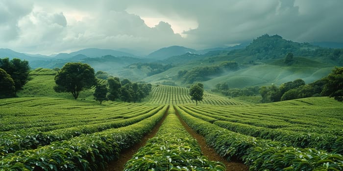 Aerial view coffee plantation in Sao Paulo state - Brazil.