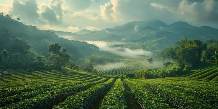 Aerial view coffee plantation in Sao Paulo state - Brazil.