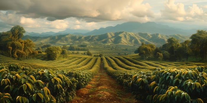 Aerial view coffee plantation in Sao Paulo state - Brazil.