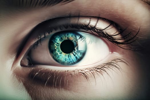 Beautiful 3d eye. Human realistic vision. Generate Ai