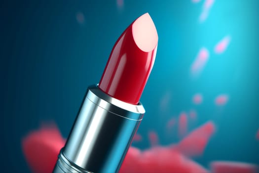 Red 3d lipstick. Fashion cosmetic. Generate Ai