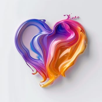 Abstract gradient heart on a white background. High quality illustration