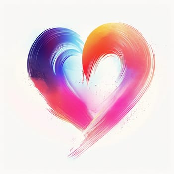 Abstract gradient heart on a white background. High quality illustration