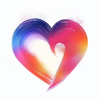 Abstract gradient heart on a white background. High quality illustration