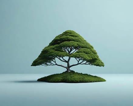 Tree on the ground. Conceptual illustration.Nature concept.Tree in the ground as a symbol of nature.