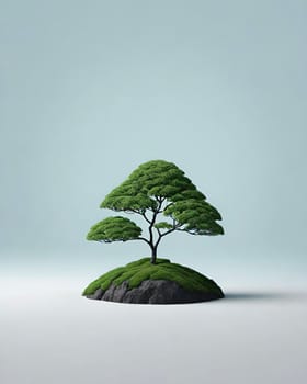 Tree on the ground. Conceptual illustration.Nature concept.Tree in the ground as a symbol of nature.