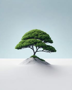 Tree on the ground. Conceptual illustration.Nature concept.Tree in the ground as a symbol of nature.