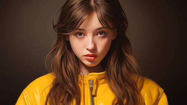 Girl in a yellow sweater.