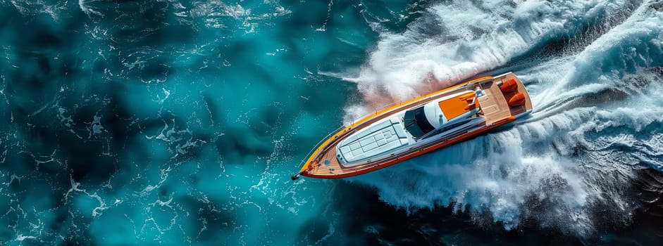 An electric blue watercraft is leisurely floating on the vast liquid expanse of water, showcasing the art of naval architecture and providing a venue for recreation