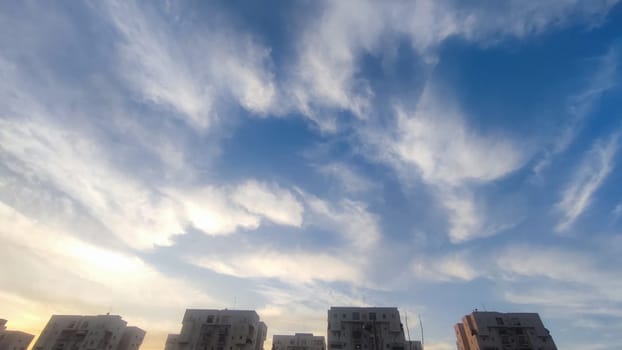 Blue light sky nature white clouds whether background . High quality photo