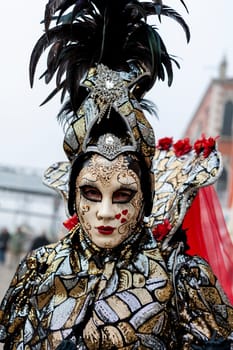 VENICE, ITALY - Febrary 8 2023: The masks of the Venice carnival 2024