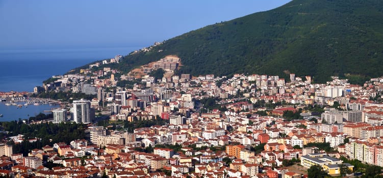 View of the Budva city from above, Montenegro