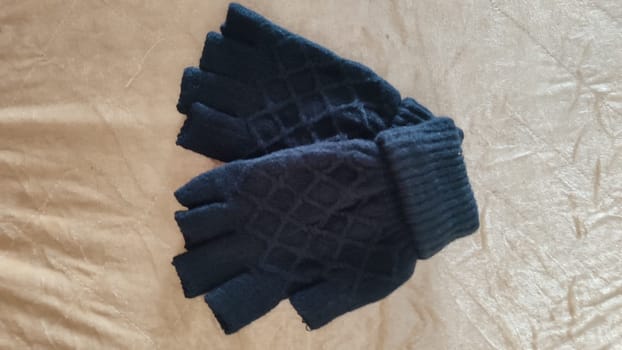 black gloves, clothing, hand, fabric autumn winter objects. High quality photo