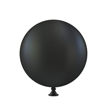 Black balloon 3D rendering illustration isolated on white background