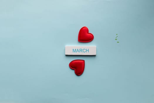 Hello March creative concept. A sign with an inscription.