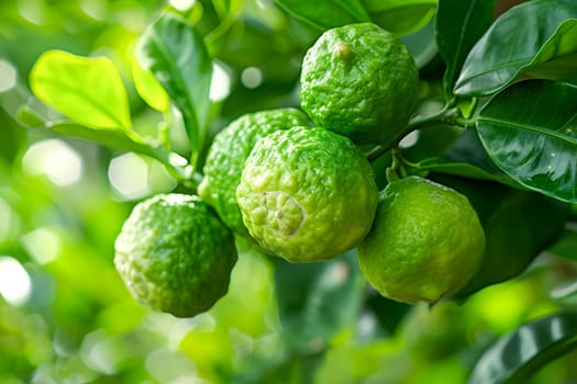 Bergamot, fruit on a branch. AI generated.