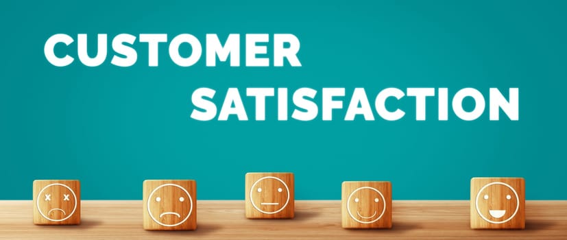 Customer review satisfaction feedback survey concept. User give rating to service experience on online application. Customer can evaluate quality of service lead to reputation ranking of business. uds