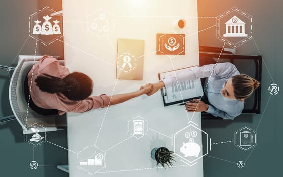 Finance and Money Transaction Technology Concept. Icon Graphic interface showing fintech trade exchange, profit statistics analysis and market analyst service in modern computer application. uds