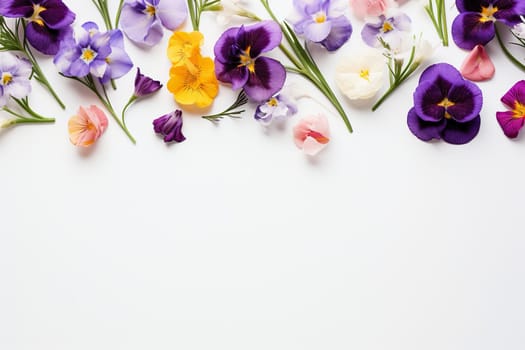 White spring, summer background with flower buds on top.