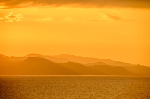 sunset view of the mountains in Cyprus in winter 3