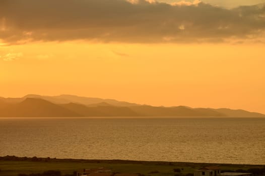 sunset view of the mountains in Cyprus in winter