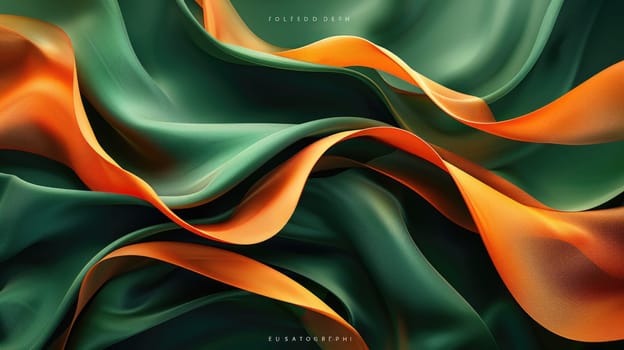 A background featuring green and orange wavy lines that create a dynamic and modern visual display.