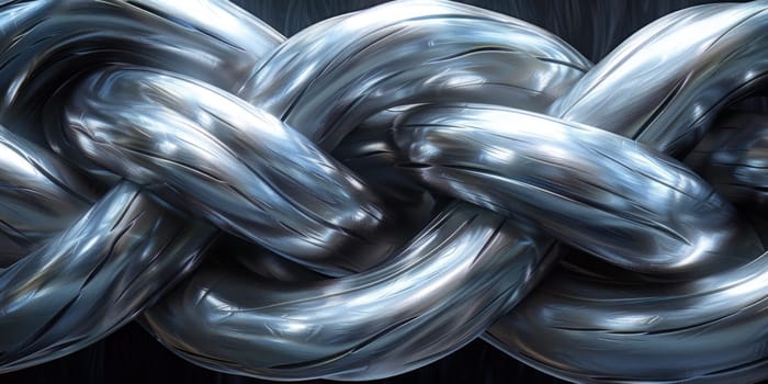 Detailed close-up view of a metal chain against a black backdrop.