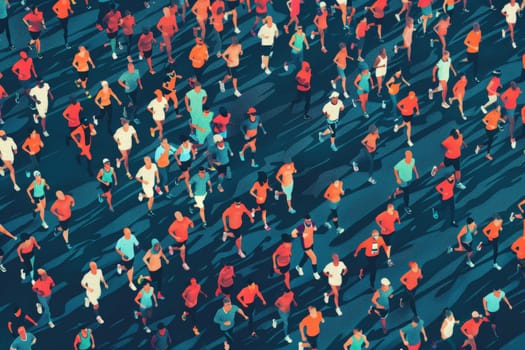Marathon event poster, Colorful Running poster or banner, illustration.