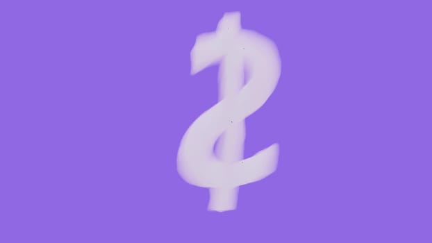 Cloud Sign dollar on purple back money 3d render